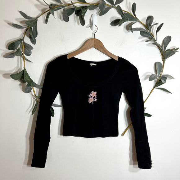 Free People Embroidered Flower Long Sleeve - Picture 1 of 6